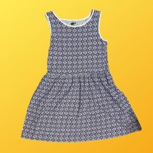 Crazy 8 Purple and White Geometric Patterned Dress Girls L (10/12) Sleeveless